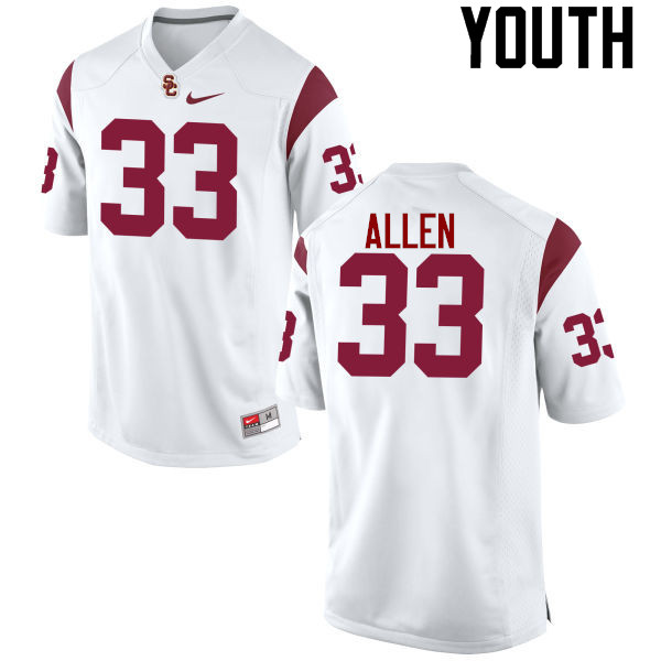 Youth #33 Marcus Allen USC Trojans College Football Jerseys-White